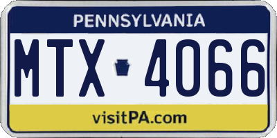 PA license plate MTX4066
