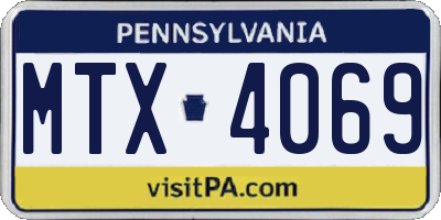 PA license plate MTX4069
