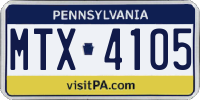 PA license plate MTX4105