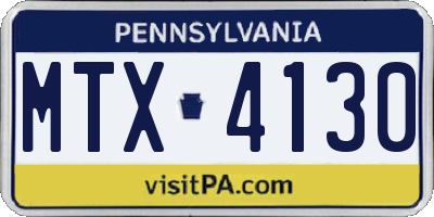 PA license plate MTX4130