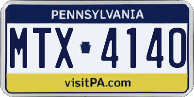 PA license plate MTX4140