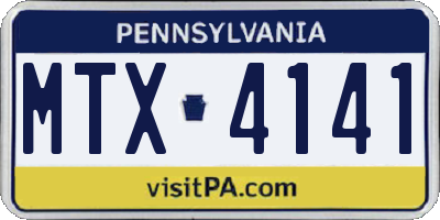 PA license plate MTX4141