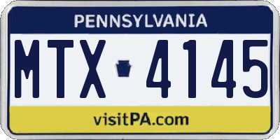 PA license plate MTX4145