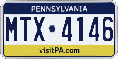 PA license plate MTX4146