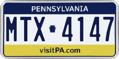 PA license plate MTX4147