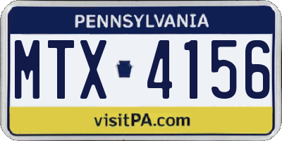 PA license plate MTX4156