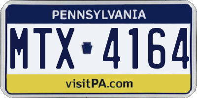 PA license plate MTX4164