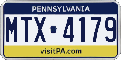 PA license plate MTX4179