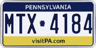 PA license plate MTX4184
