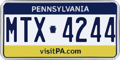 PA license plate MTX4244
