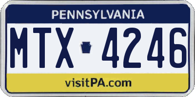 PA license plate MTX4246