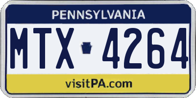 PA license plate MTX4264