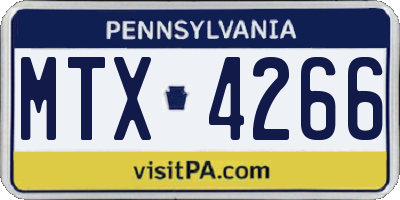 PA license plate MTX4266