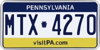 PA license plate MTX4270