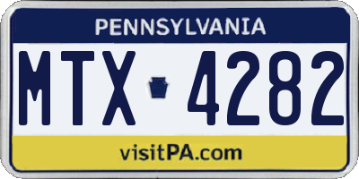 PA license plate MTX4282