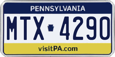 PA license plate MTX4290