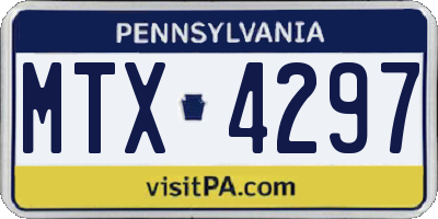 PA license plate MTX4297