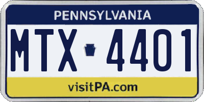 PA license plate MTX4401