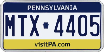 PA license plate MTX4405