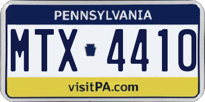 PA license plate MTX4410