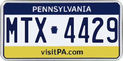 PA license plate MTX4429