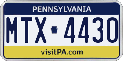 PA license plate MTX4430