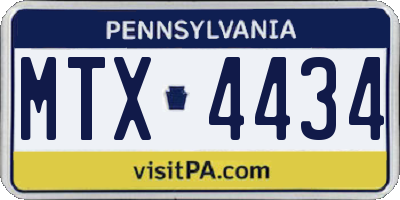 PA license plate MTX4434