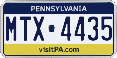 PA license plate MTX4435