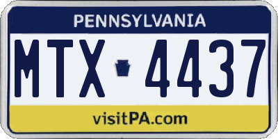 PA license plate MTX4437