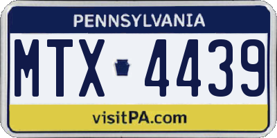 PA license plate MTX4439