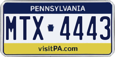 PA license plate MTX4443
