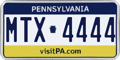 PA license plate MTX4444