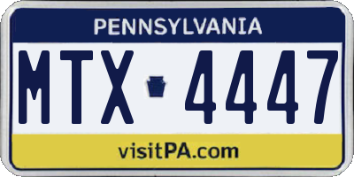 PA license plate MTX4447