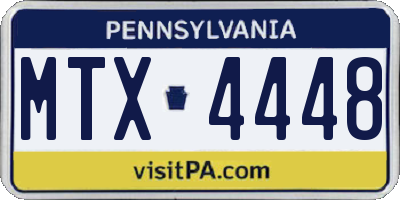 PA license plate MTX4448