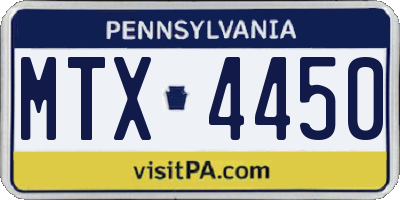 PA license plate MTX4450