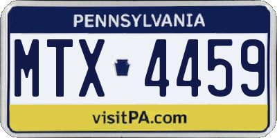 PA license plate MTX4459
