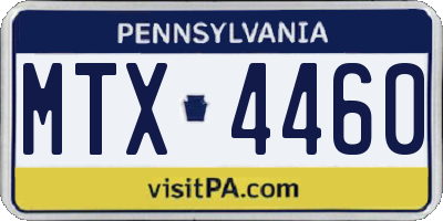 PA license plate MTX4460