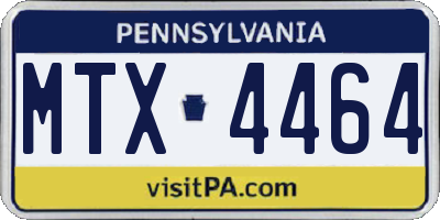 PA license plate MTX4464