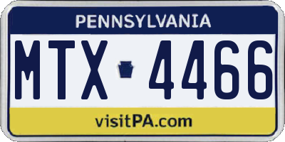 PA license plate MTX4466