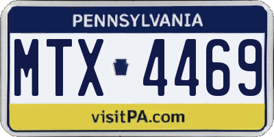 PA license plate MTX4469