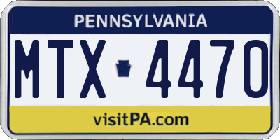 PA license plate MTX4470