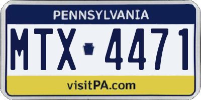 PA license plate MTX4471