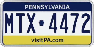 PA license plate MTX4472