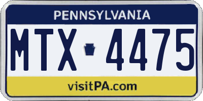 PA license plate MTX4475