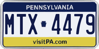 PA license plate MTX4479