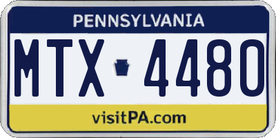 PA license plate MTX4480