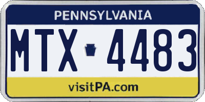 PA license plate MTX4483