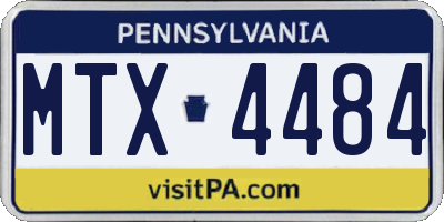 PA license plate MTX4484