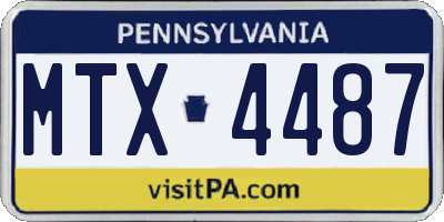 PA license plate MTX4487