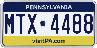 PA license plate MTX4488
